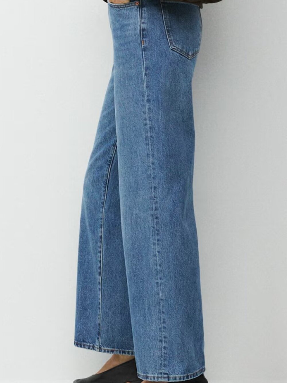 Denim Forum The Farrah Hi-Rise Wide Jean - Picture 3 of 4